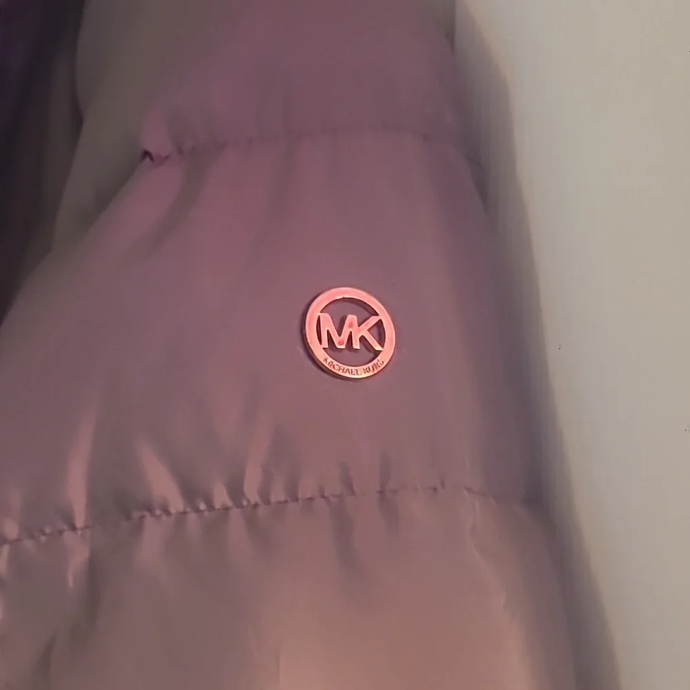 MICHAEL KORS Long Brown/Tan Down Puffer Coat Jacket Size XL - Picture 8 of 9